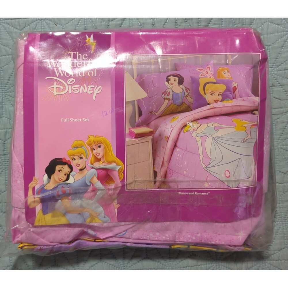 Disney Princess Vintage Dance & Romance Full Sheet Set NIP Cinderella & Friends